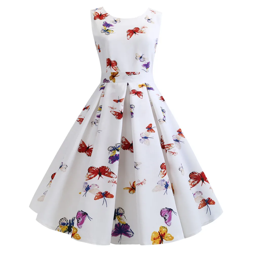 2021 Summer Instyle Dress Retro Women Summer O-neck Sleeveless Flower Print Robe Dress
2021 Summer Instyle Dress Retro Women Summer O-neck Sleeveless Flower Print Robe Dress