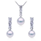 Wholesale Latest Design 925 Sterling Silver Jewelry Freshwater Pearl Set for Bridesmaids