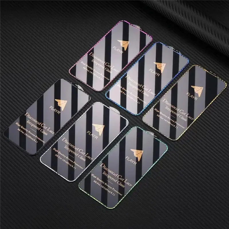 Luxury colorful bling for iphone 14 pro max 13 12 pro screen protector 3D tempered glass anti shock diamond edge protect film
Luxury colorful bling for iphone 14 pro max 13 12 pro screen protector 3D tempered glass anti shock diamond edge protect film