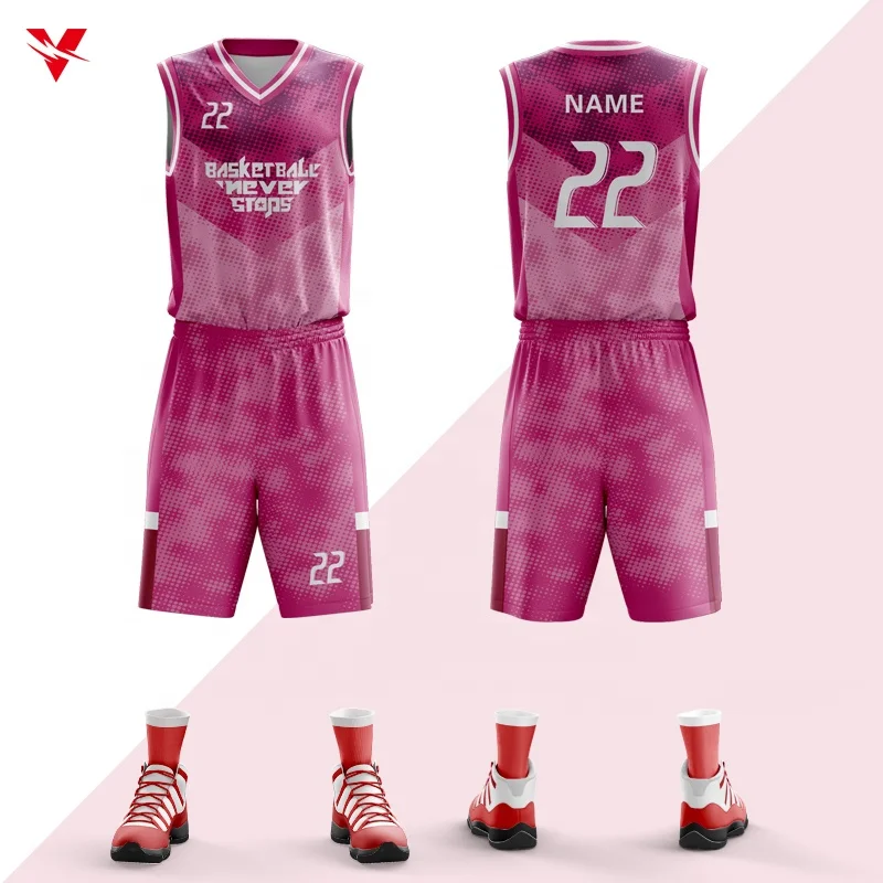 Wholesale Basketball Wear Sets Vest Mens Personalized Full Sublimation Digital Printed Colorful Pink Basketball Jerseys W1173
Wholesale Basketball Wear Sets Vest Mens Personalized Full Sublimation Digital Printed Colorful Pink Basketball Jerseys W1173