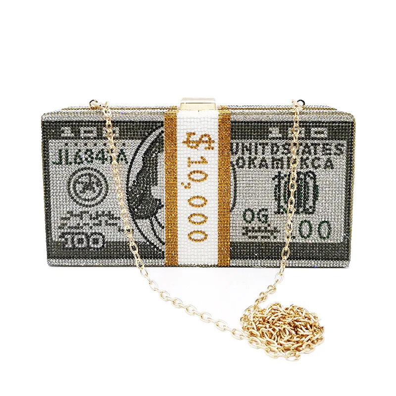 2020 Designer USD Clutch Dollar Bling Glitter Gold Chain Luxury Diamond Evening Purse Party Hand Bag Purse Money hand Bags
2020 Designer USD Clutch Dollar Bling Glitter Gold Chain Luxury Diamond Evening Purse Party Hand Bag Purse Money hand Bags