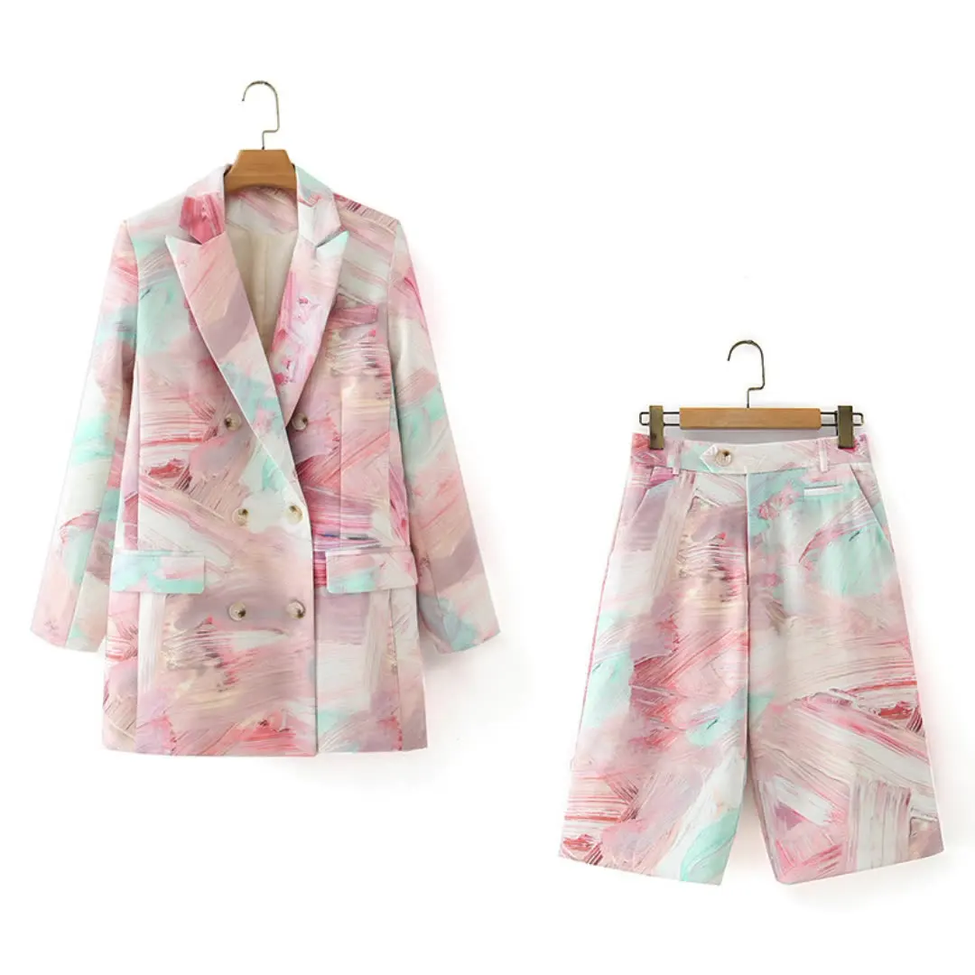 Formal Blazer Suits 2021 Hot Autumn New Style Double-Breasted Graffiti Woman Two Piece Suit Womens Suits Trendy Ladies Blazers
Formal Blazer Suits 2021 Hot Autumn New Style Double-Breasted Graffiti Woman Two Piece Suit Womens Suits Trendy Ladies Blazers