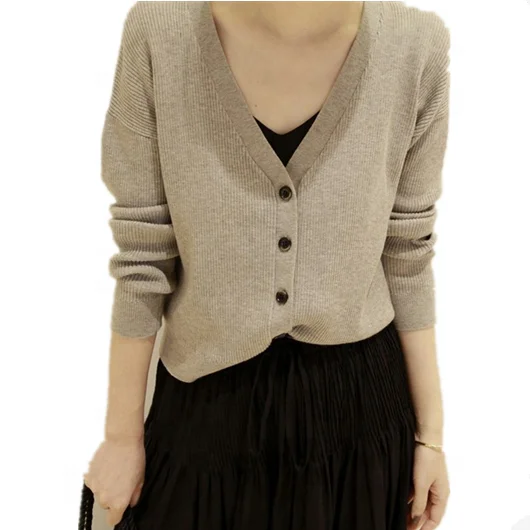 Spring and Autumn Knitted Cardigan Women's Cardigan Short Loose Casual All-match Sweater V-neck Jacket Knitwear Long Sleeve Coat, Solid
Spring and Autumn Knitted Cardigan Women's Cardigan Short Loose Casual All-match Sweater V-neck Jacket Knitwear Long Sleeve Coat, Solid