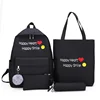 2019 hot sale fashion canvas girls and boys back to school bag waterproof 4 pieces backpack bag school