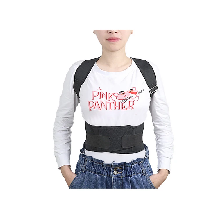 Neck Belt Pain Shoulder Support Back Brace Correction Strap Belt Back Support Posture Correction Belt, Black+skin 
Neck Belt Pain Shoulder Support Back Brace Correction Strap Belt Back Support Posture Correction Belt, Black+skin