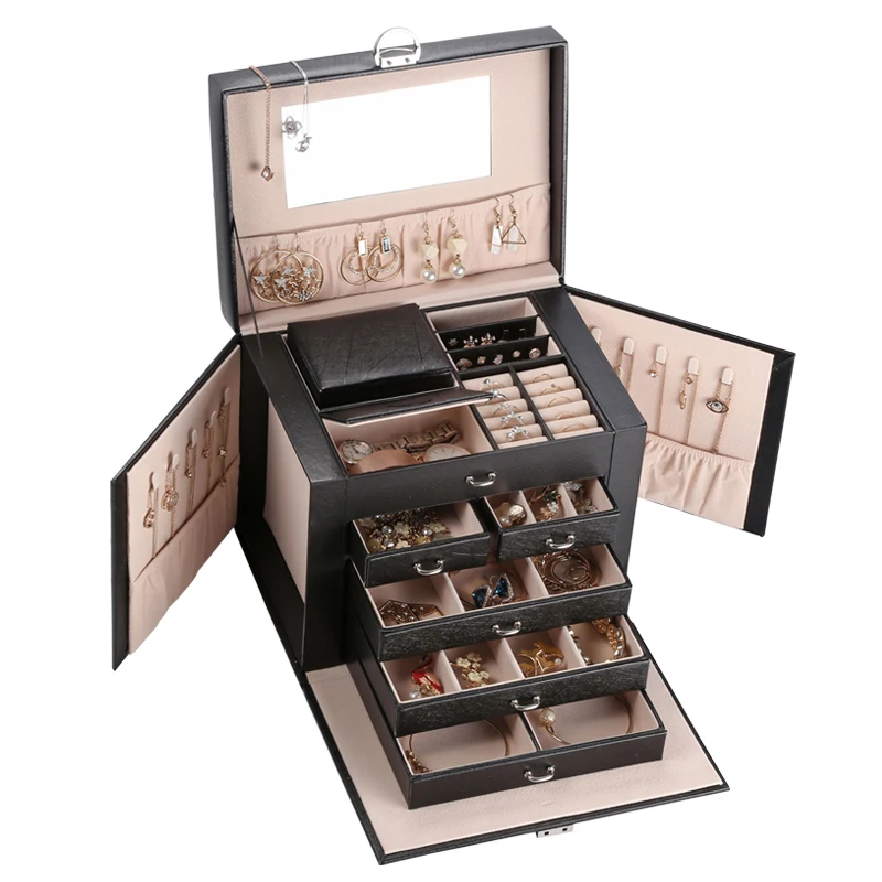 Custom Logo Large Jewelry Box Organizer with Travel Small Case Luxury PU Leather Necklace Ring Earring Jewellery Storage Case
Custom Logo Large Jewelry Box Organizer with Travel Small Case Luxury PU Leather Necklace Ring Earring Jewellery Storage Case