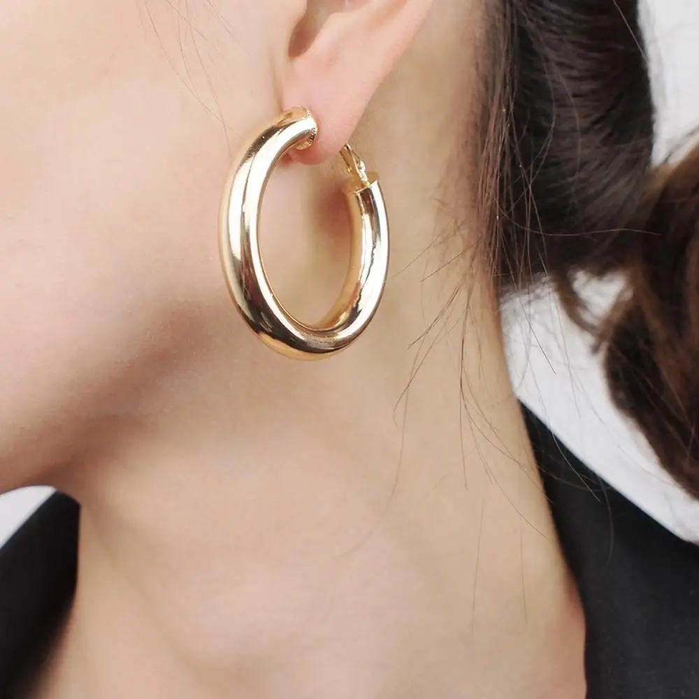 HANSIDON Fashion 40mm gold jewelry hoop earring for women wholesale Wide statement copper hoop earrings, Gold,silver
HANSIDON Fashion 40mm gold jewelry hoop earring for women wholesale Wide statement copper hoop earrings, Gold,silver