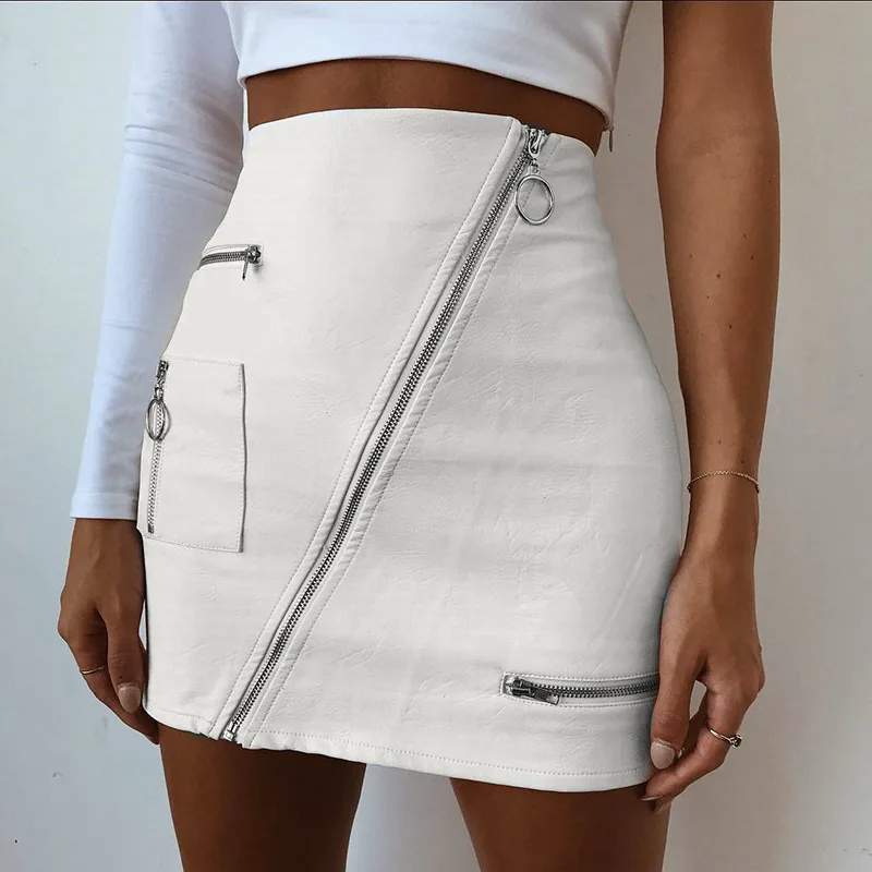 X00800C Fashion Solid Ring Zipper Pencil PU Skirts Women 2020 New Casual High Waist Pocket Leather Mini Skirt Sexy, Black
X00800C Fashion Solid Ring Zipper Pencil PU Skirts Women 2020 New Casual High Waist Pocket Leather Mini Skirt Sexy, Black