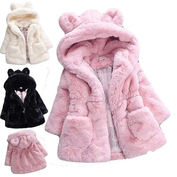 baby girl winter jacket with fur hood