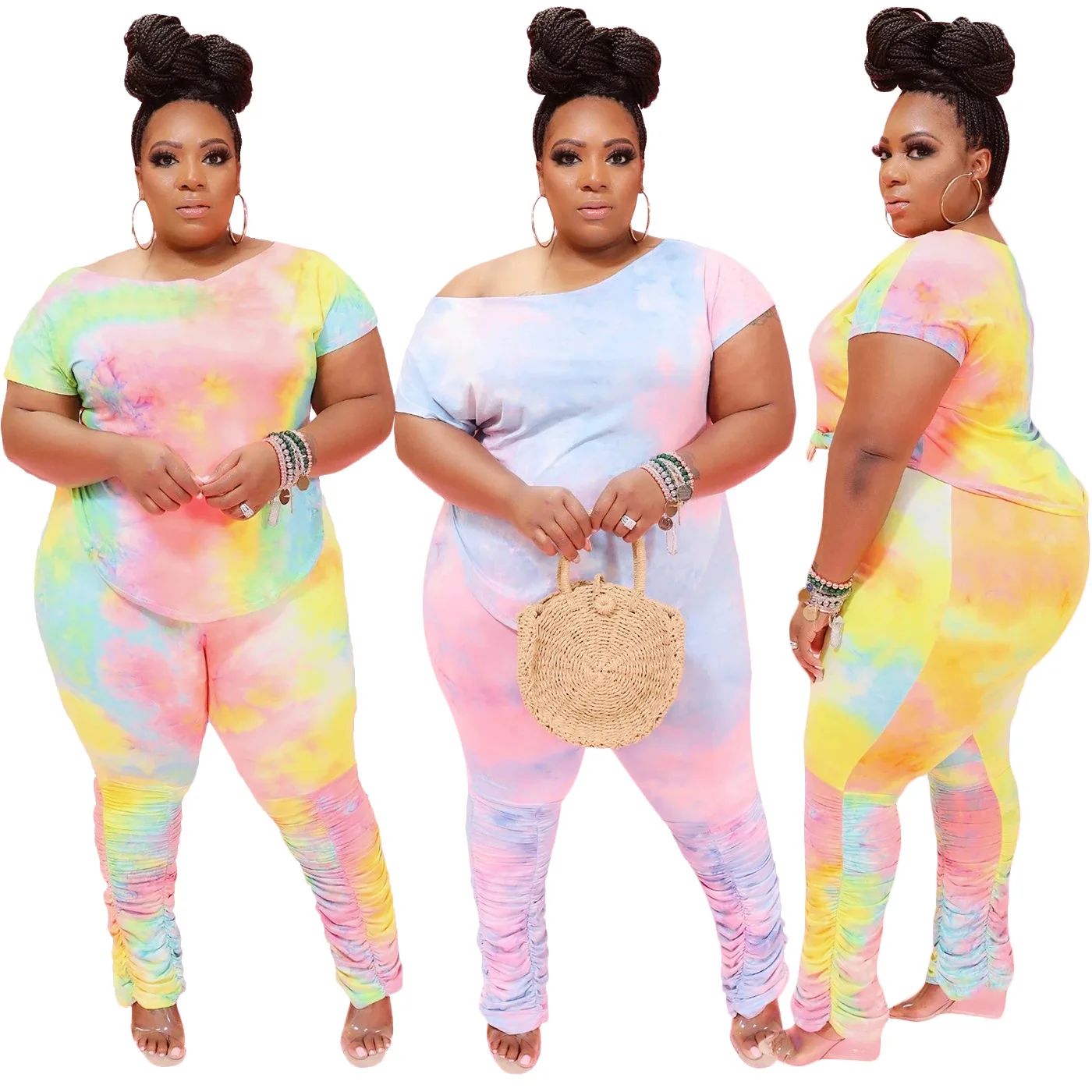 2021 European hot style large size women's casual solid color round collar T-shirt pantsuit
2021 European hot style large size women's casual solid color round collar T-shirt pantsuit