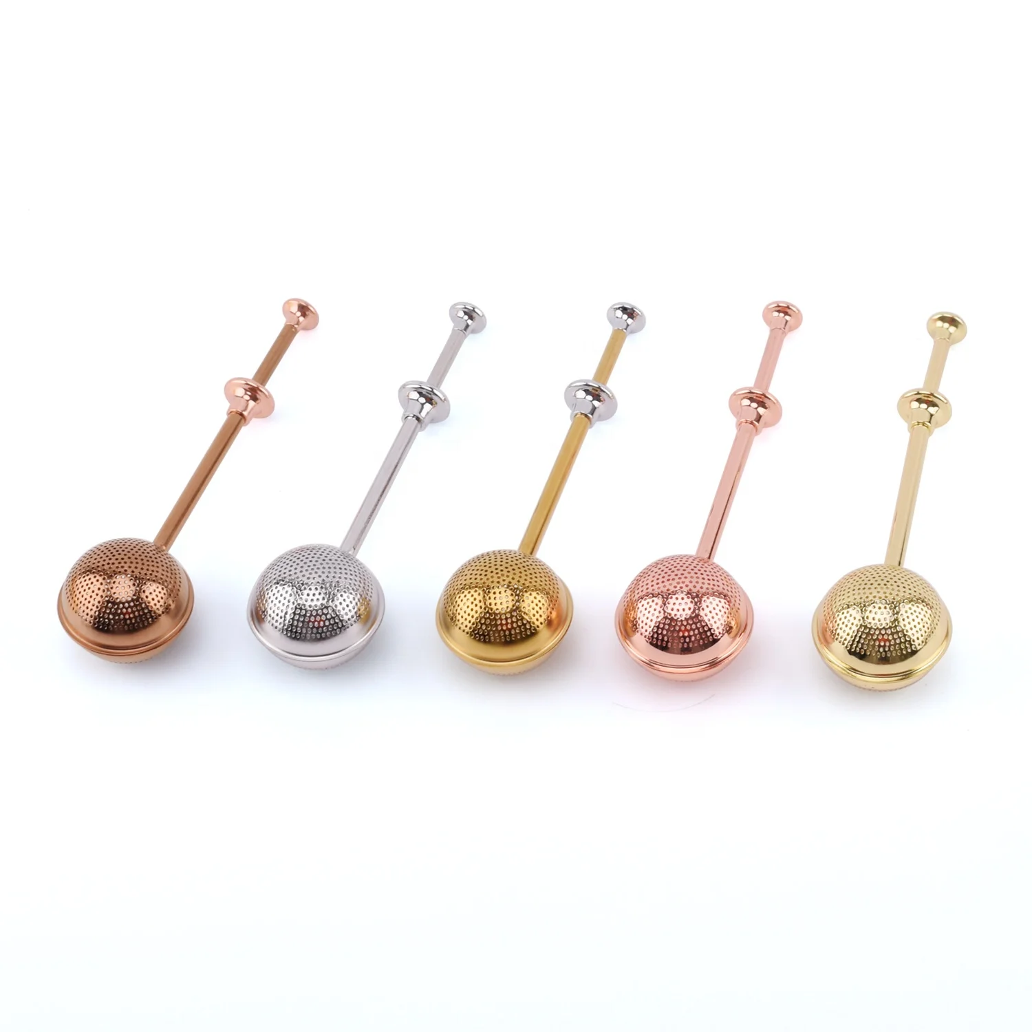 Top Quality Multi Color Ball Shape Spoon Tea Infuser With Pushable Handle, Silver/gold/rose gold/copper
Top Quality Multi Color Ball Shape Spoon Tea Infuser With Pushable Handle, Silver/gold/rose gold/copper
