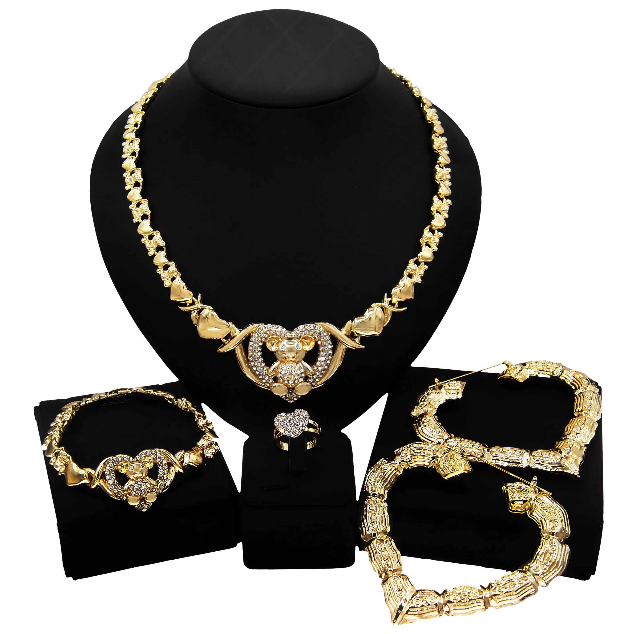 Yulaili I Love You Big Teddy Bear Heart Hug and Kiss Xo Jewelry Sets Costume Bridal Elegant Big Earring Party Jewelry Set X0107
Yulaili I Love You Big Teddy Bear Heart Hug and Kiss Xo Jewelry Sets Costume Bridal Elegant Big Earring Party Jewelry Set X0107