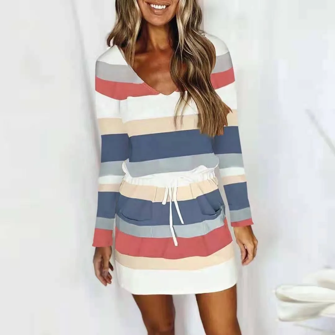 Free Shipping T582 women's dress with drawstring color Drawstring Color striped casual dress Women's Casual Comfortable Dress
Free Shipping T582 women's dress with drawstring color Drawstring Color striped casual dress Women's Casual Comfortable Dress