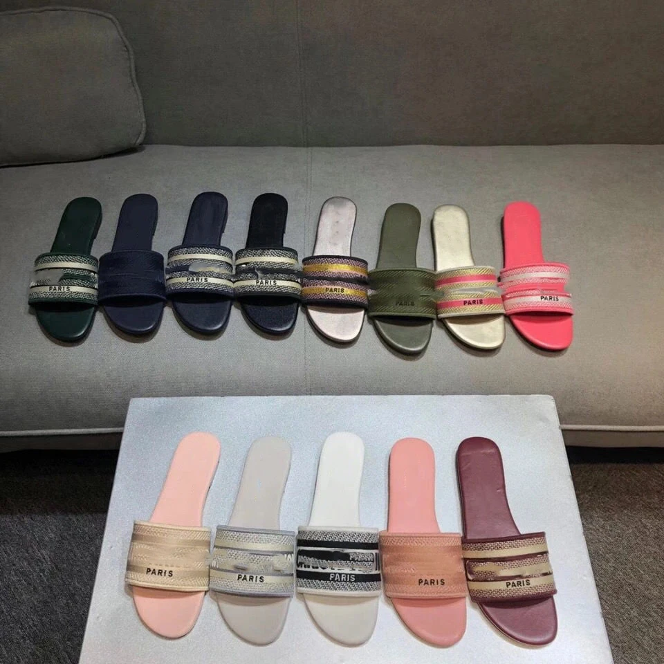 Original 1:1 D embroidery printed flat slippers letters luxury designer women summer sandals, Picture
Original 1:1 D embroidery printed flat slippers letters luxury designer women summer sandals, Picture