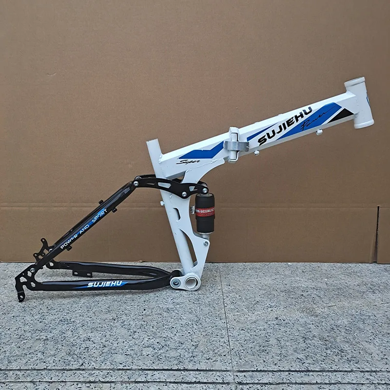 Soft tail frame 26-inch 24-inch folding double shock absorption double disc brake high carbon steel frame
Soft tail frame 26-inch 24-inch folding double shock absorption double disc brake high carbon steel frame