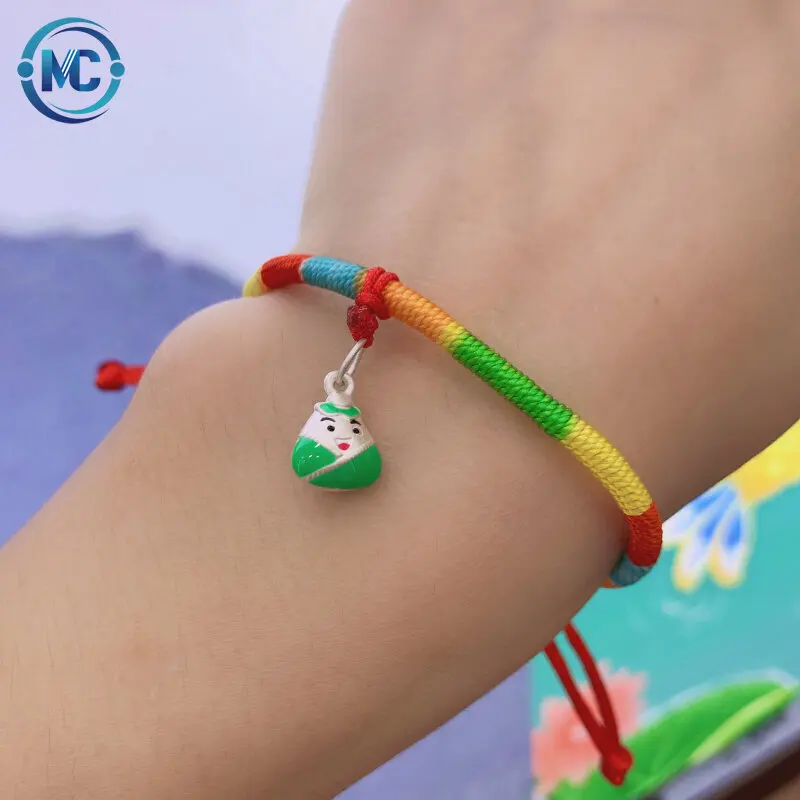 Pure Silver 999 Cartoon Zongzi Bracelet Dragon Boat Festival Colorful Carrying Strap Children Couple Shopping Mall Festival, Colors
Pure Silver 999 Cartoon Zongzi Bracelet Dragon Boat Festival Colorful Carrying Strap Children Couple Shopping Mall Festival, Colors