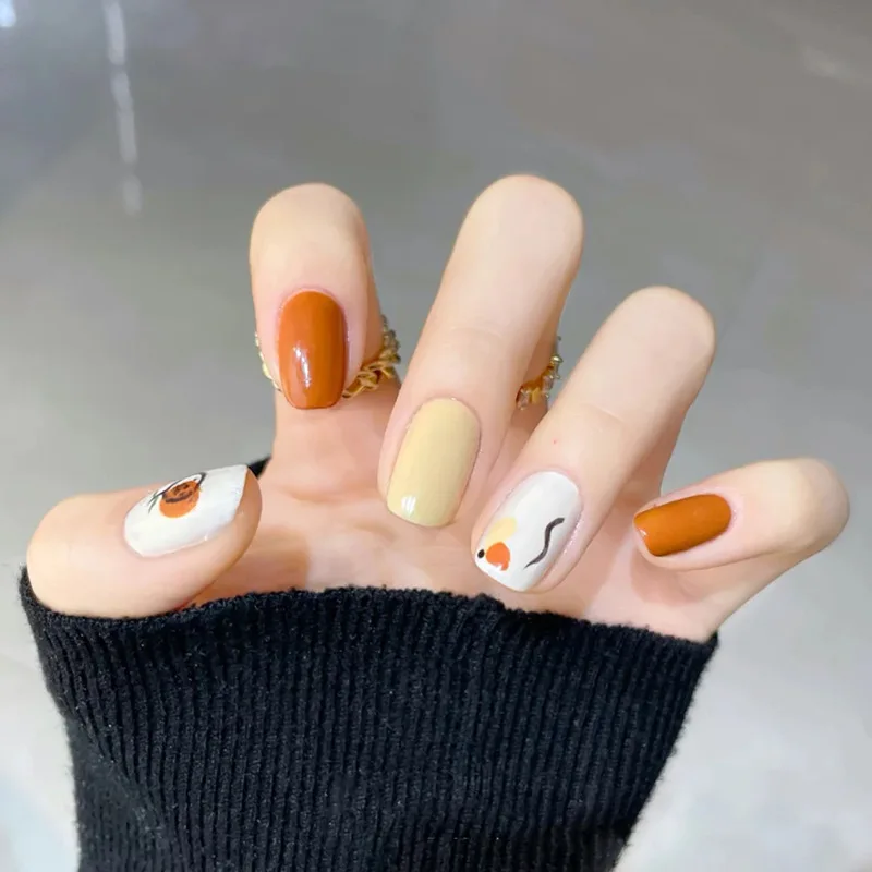High Quality Wholesale Press On Nails For Women Orange Graffiti Cute Artificial Fingernails, Picture
High Quality Wholesale Press On Nails For Women Orange Graffiti Cute Artificial Fingernails, Picture
