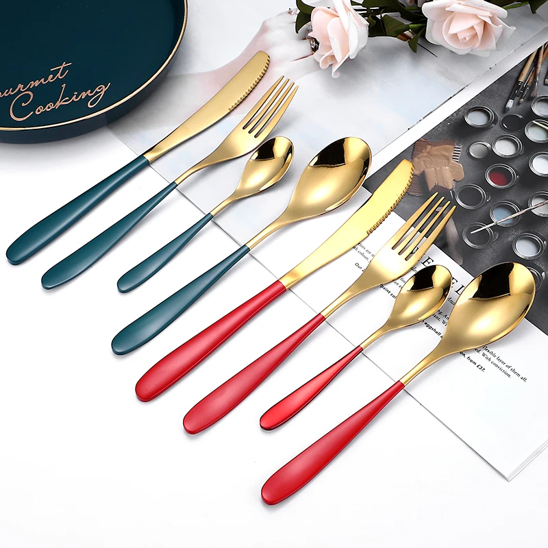 Elegant Colorful Handle Cutlery Stainless Steel Flatware Set For Wedding Hotel, Black/pink/red/dark green
Elegant Colorful Handle Cutlery Stainless Steel Flatware Set For Wedding Hotel, Black/pink/red/dark green