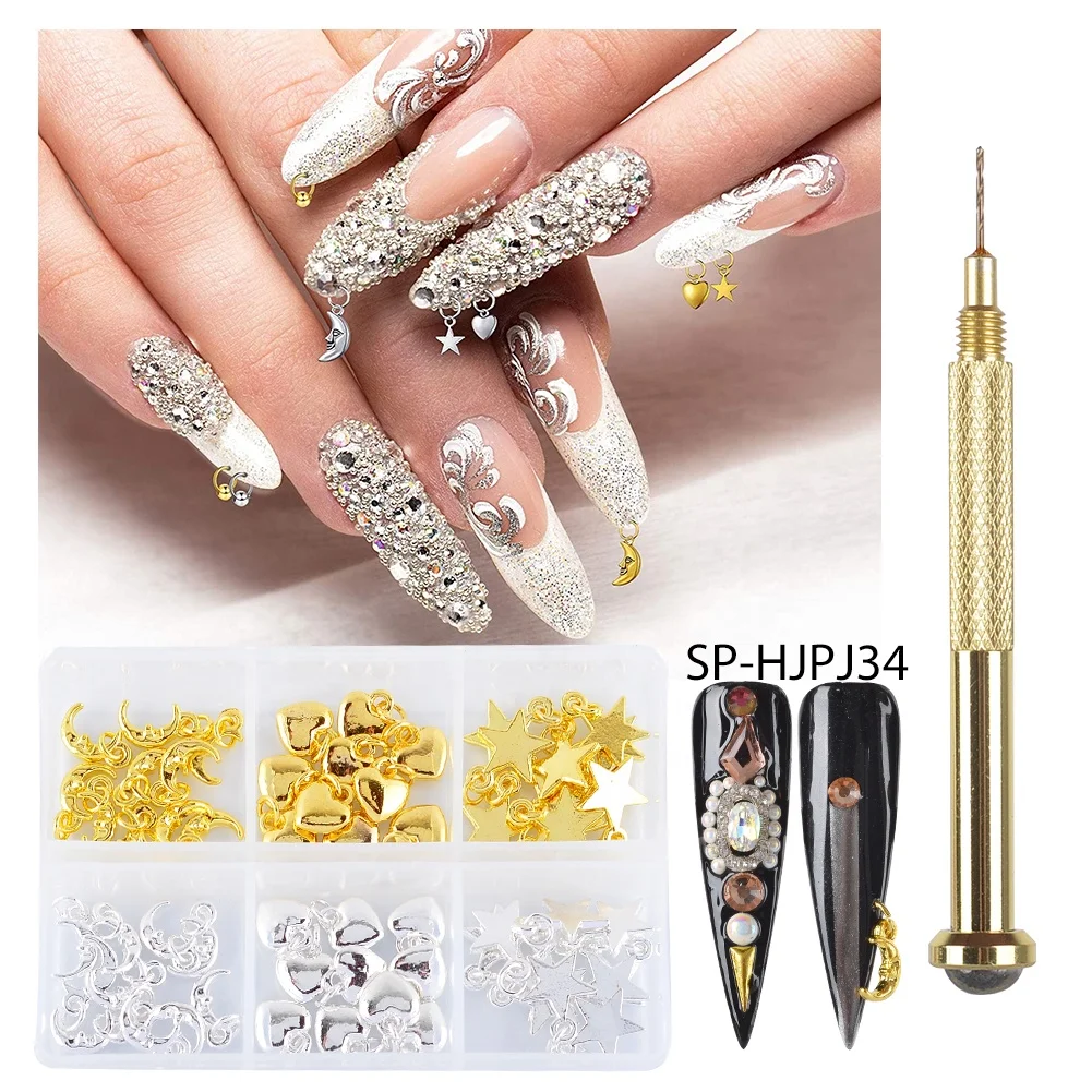 Valentines day Nail Art Decoration 2-Color Alloy Moon Star Nail Ornament for Nail Charms
Valentines day Nail Art Decoration 2-Color Alloy Moon Star Nail Ornament for Nail Charms