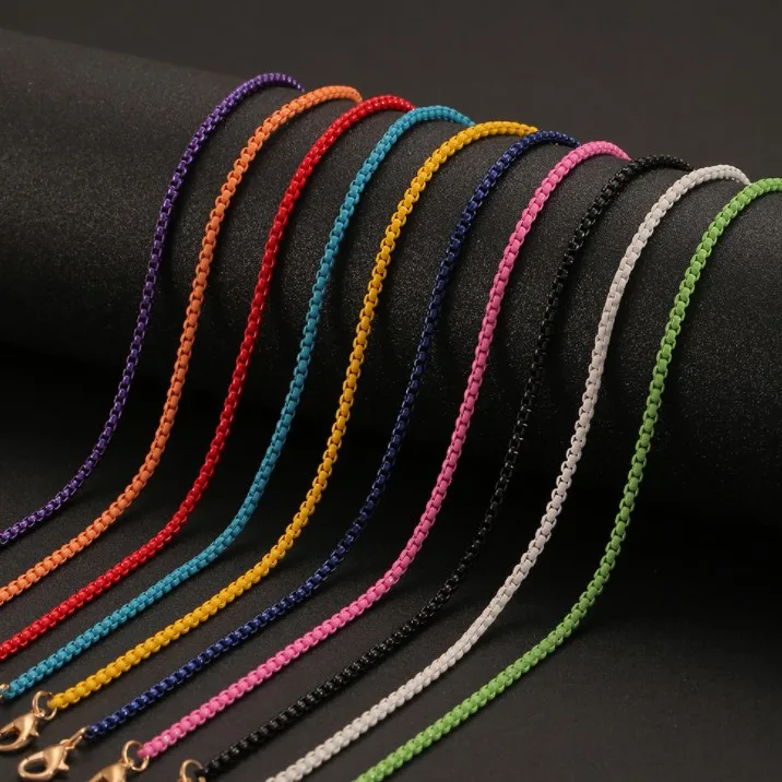 Bohemian style candy color necklace collarbone chain color women's personality sweater chain, Gold
Bohemian style candy color necklace collarbone chain color women's personality sweater chain, Gold
