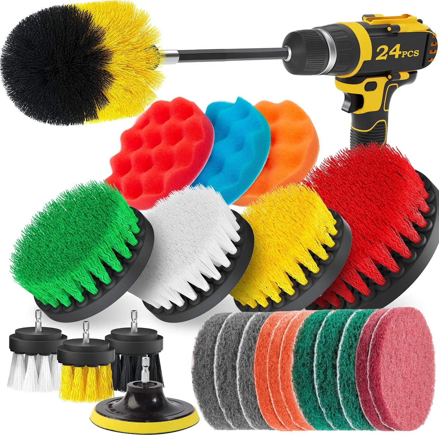 24 Pieces All Purpose DrillBrush Attachments Set For Grout/Bathroom/Kitchen/Floors/Carpet/Car/Shower/Boat Cleaning
24 Pieces All Purpose DrillBrush Attachments Set For Grout/Bathroom/Kitchen/Floors/Carpet/Car/Shower/Boat Cleaning