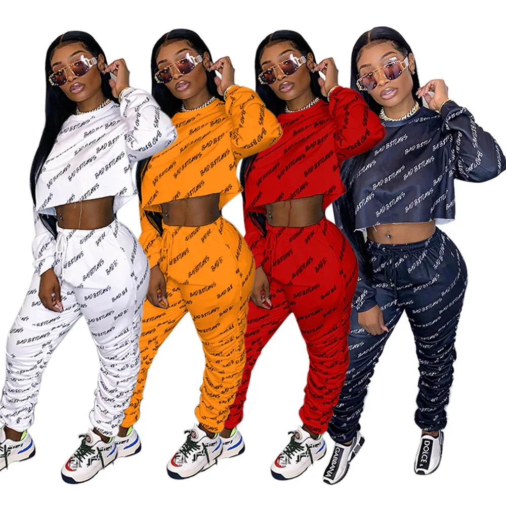 2021 Autumn Winter Crew Neck Polyester Letter Printed Casual Sporty Crop Top Pant Ladies Jogger Suit Two Piece Jogger Set Women, Picture
2021 Autumn Winter Crew Neck Polyester Letter Printed Casual Sporty Crop Top Pant Ladies Jogger Suit Two Piece Jogger Set Women, Picture