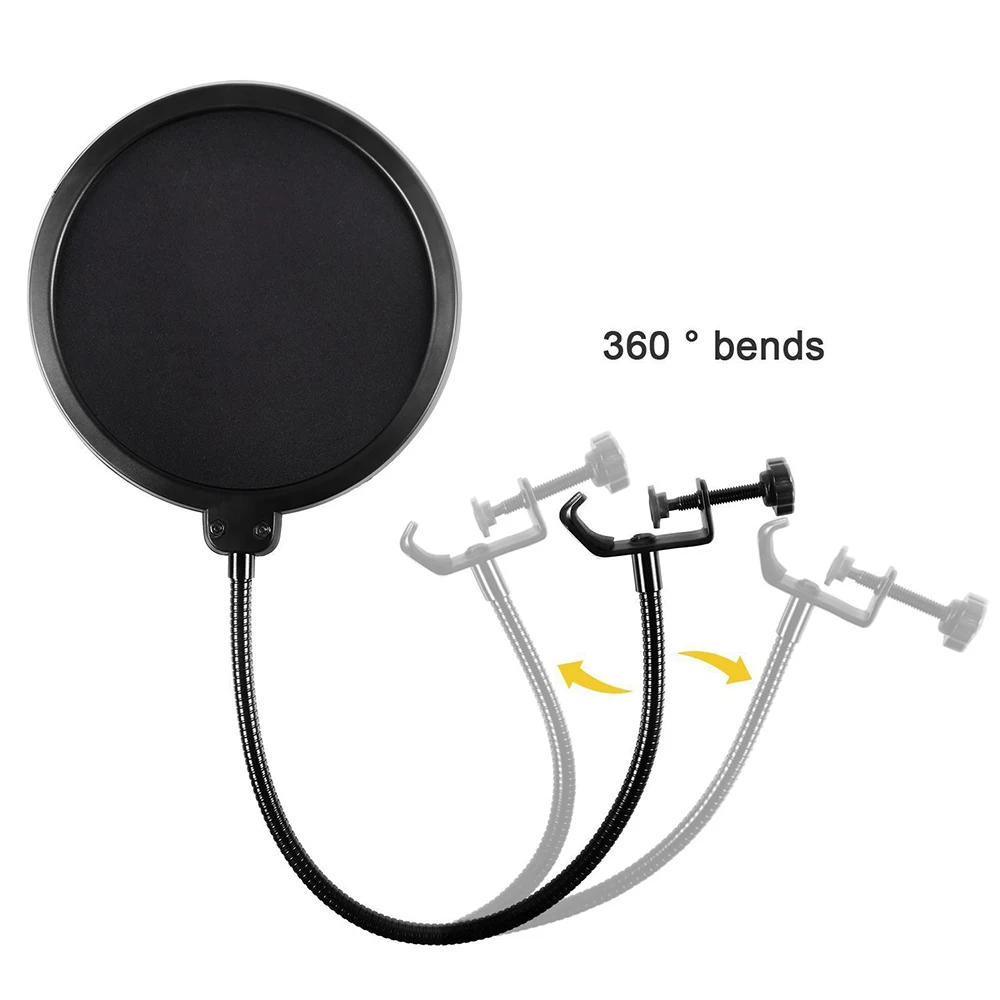 Hot Microphone Recording Spray Guard Double Mesh Screen Windscreen Studio Pop Filter, Black
Hot Microphone Recording Spray Guard Double Mesh Screen Windscreen Studio Pop Filter, Black
