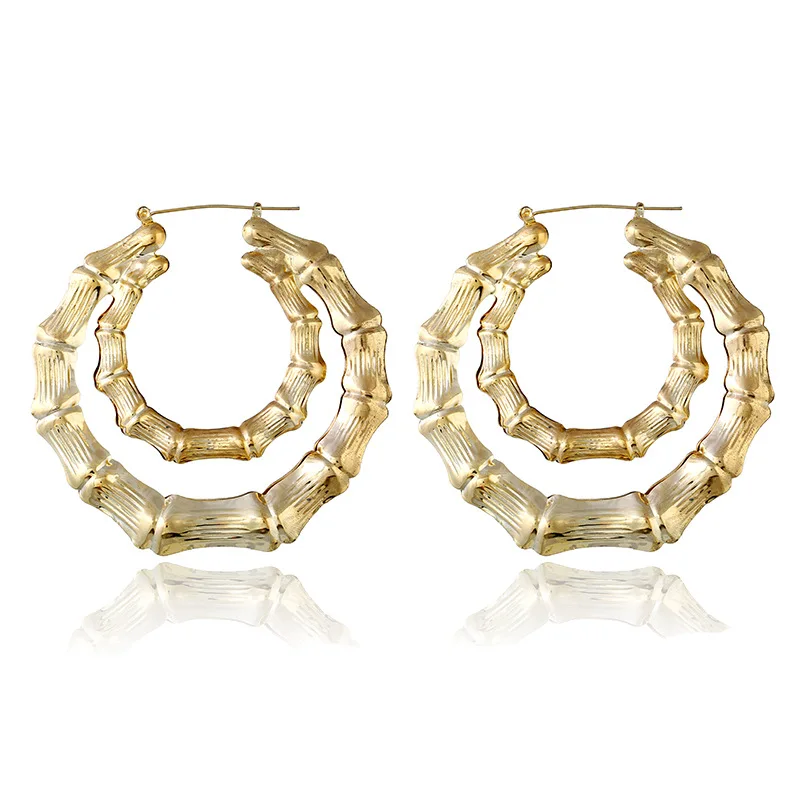 Innovative Double Circle Ladies Earrings New Big Bamboo Earrings Fashion Hip-Hop Earrings, Custom color
Innovative Double Circle Ladies Earrings New Big Bamboo Earrings Fashion Hip-Hop Earrings, Custom color