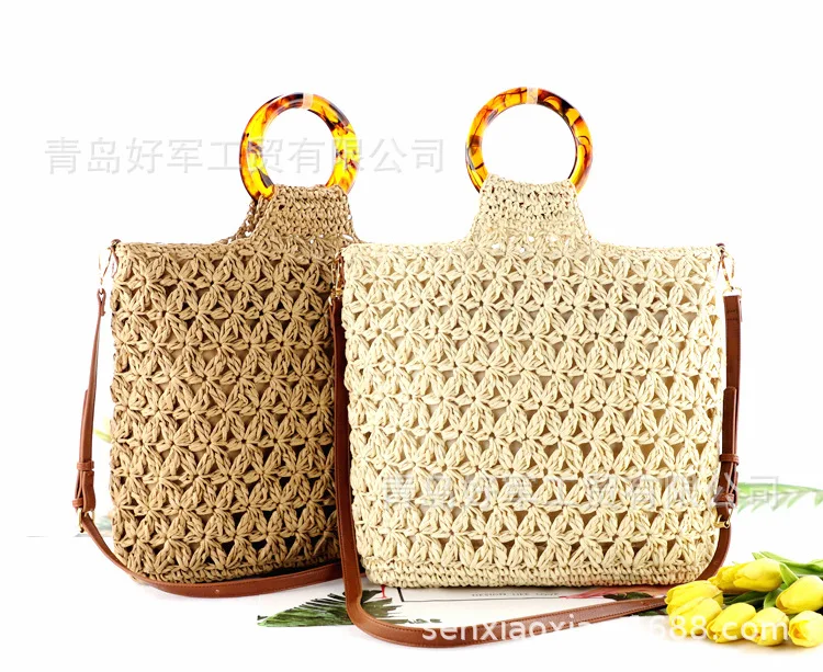 Wholesale Natural Tote Straw Bag Handwoven Summer Beach Bali Paper Hollow Straw Bag with Acrylic Handle
Wholesale Natural Tote Straw Bag Handwoven Summer Beach Bali Paper Hollow Straw Bag with Acrylic Handle