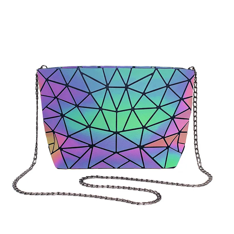 Wholesale Geometric Lattice Bag Chain Color Change Luminous Pu Tote Handbag Crossbody Hologram Shoulder Bag, As pictures
Wholesale Geometric Lattice Bag Chain Color Change Luminous Pu Tote Handbag Crossbody Hologram Shoulder Bag, As pictures