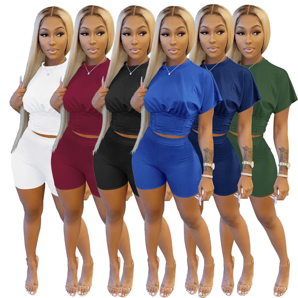 2022 Wholesale Customize Logo Women Solid Color High Waist Closing Short Sleeve Women Two Piece Short Set
2022 Wholesale Customize Logo Women Solid Color High Waist Closing Short Sleeve Women Two Piece Short Set