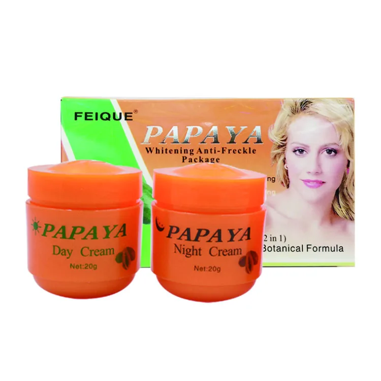 

Hot Selling Feique Papaya Freckle Removal Whitening Baby Face Skin Whitening Day And Night 2 in 1 Cream