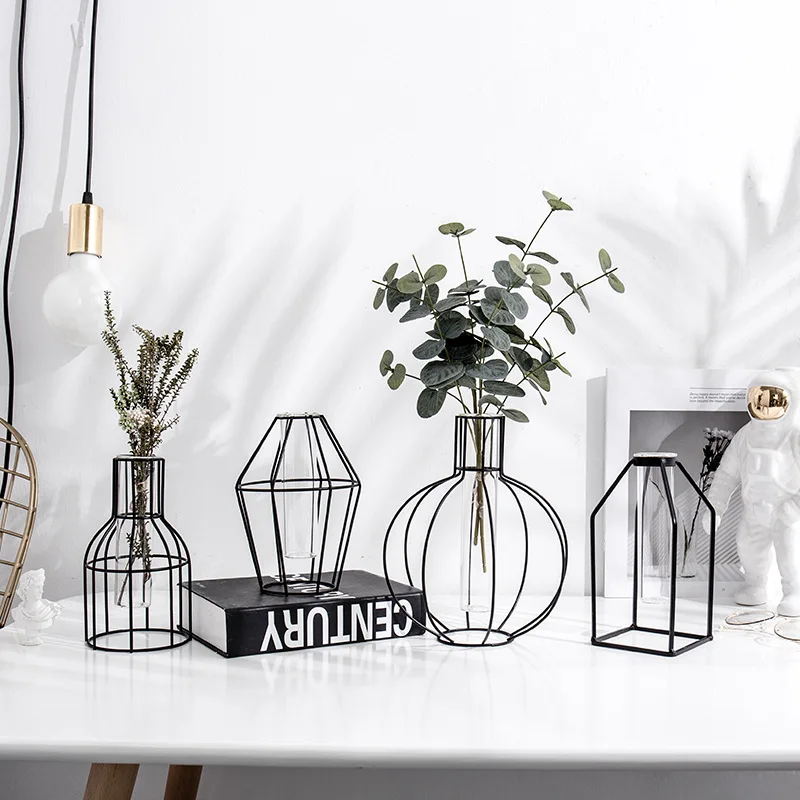 Simple Geometric Iron Glass Flower Vase Living Room Creative Dining Table Flower Decoration Home Decor, As photo
Simple Geometric Iron Glass Flower Vase Living Room Creative Dining Table Flower Decoration Home Decor, As photo