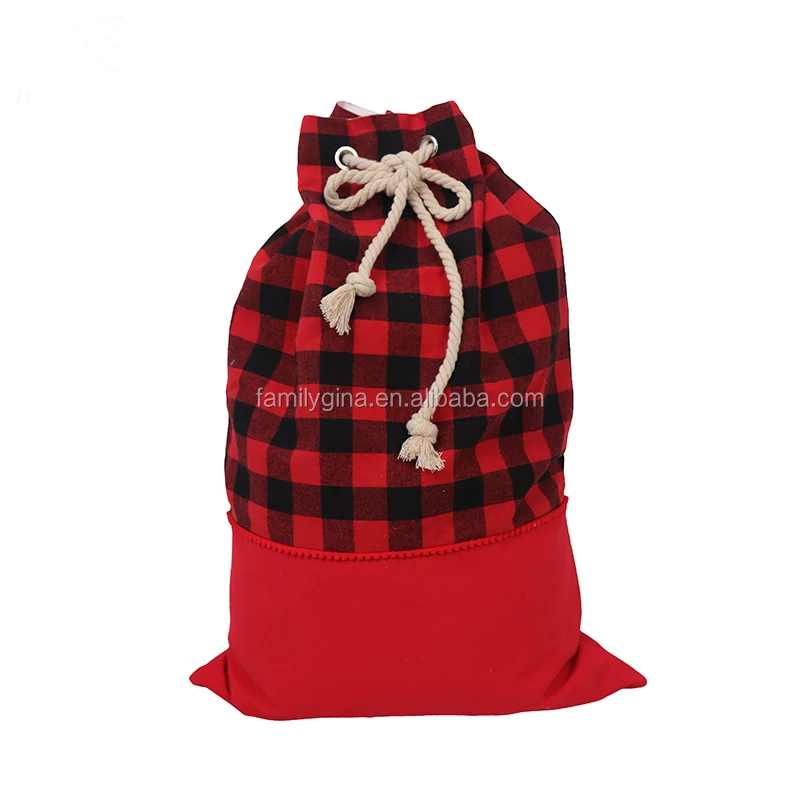 Christmas Party Decoration Gift Bag Personalized Buffalo Plaid Santa Sack With Pom Pom, Red, white
Christmas Party Decoration Gift Bag Personalized Buffalo Plaid Santa Sack With Pom Pom, Red, white