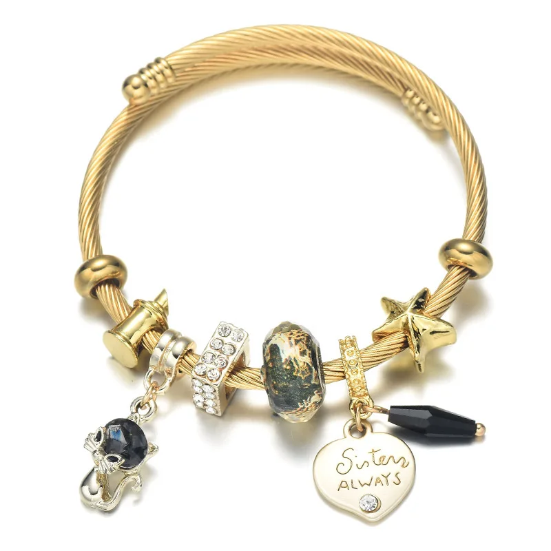 Stocks Sell Romantic Heart Charm Bracelet High Quality Gold Color Stainless Steel Bracelet Adjust Size Fashion Women Jewelry
Stocks Sell Romantic Heart Charm Bracelet High Quality Gold Color Stainless Steel Bracelet Adjust Size Fashion Women Jewelry
