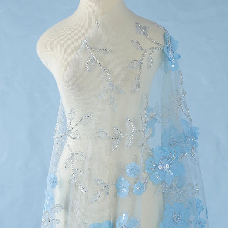 X533 2021 Factory Price Low MOQ Customized Polyester 3d Flower Net Lace Embroidered Fabric Blue Lace Party Fabric
X533 2021 Factory Price Low MOQ Customized Polyester 3d Flower Net Lace Embroidered Fabric Blue Lace Party Fabric