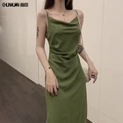 Hot style summer sexy dress pleated sleeveless halter dress