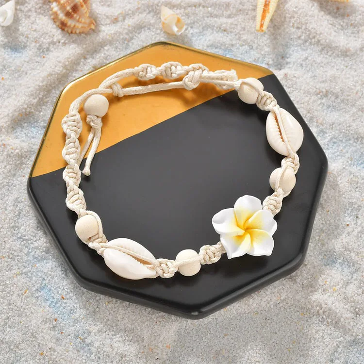 New Bohemian anklet boho Footchain sea shell Handmade polymer clay Flowers jewelry Seashell bracelet custom for woman
New Bohemian anklet boho Footchain sea shell Handmade polymer clay Flowers jewelry Seashell bracelet custom for woman
