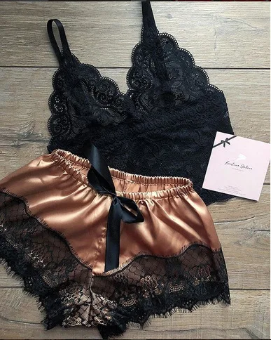 SweatyRocks Women's Lace Top with Shorts with Panties 2 Piece Set Sexy Lingerie Pajama Set
SweatyRocks Women's Lace Top with Shorts with Panties 2 Piece Set Sexy Lingerie Pajama Set