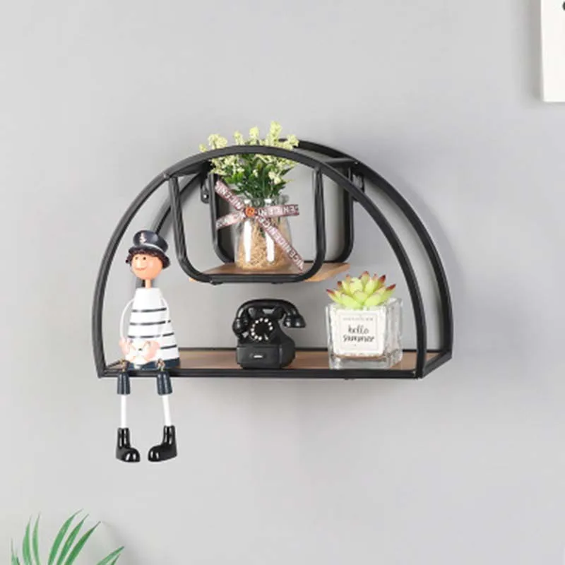 Geometric Floating Shelves Nordic Iron Wood Semicircle Wall Decorative Shelf Wall Hanging Potted Plant Holder Rack Home Decor
Geometric Floating Shelves Nordic Iron Wood Semicircle Wall Decorative Shelf Wall Hanging Potted Plant Holder Rack Home Decor