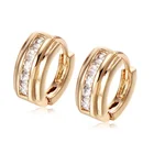 Luxury woman's jewelry square shape fashion inlay zircon stud earrings