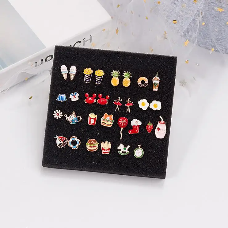 Cartoon dripping asymmetric small earrings Creative Poached Egg Animal Fruit Strawberry Milk Burger Earrings
Cartoon dripping asymmetric small earrings Creative Poached Egg Animal Fruit Strawberry Milk Burger Earrings