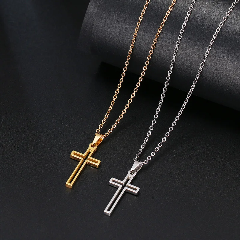 Personalize Stainless Steel Hollow Cross Pendant Silver And Gold Cross Necklace For Unisex Necklace
Personalize Stainless Steel Hollow Cross Pendant Silver And Gold Cross Necklace For Unisex Necklace