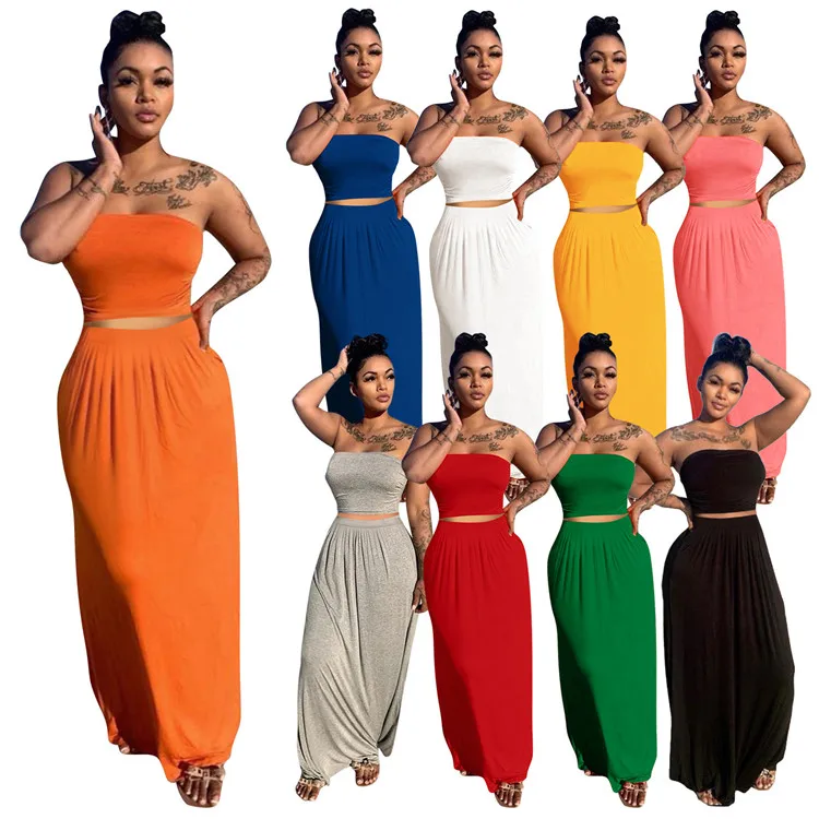 2021 Casual Ladies 2 Piece Outfits Tube Top Skirts Plus Size Summer Women Two Piece Set, Picture shown
2021 Casual Ladies 2 Piece Outfits Tube Top Skirts Plus Size Summer Women Two Piece Set, Picture shown