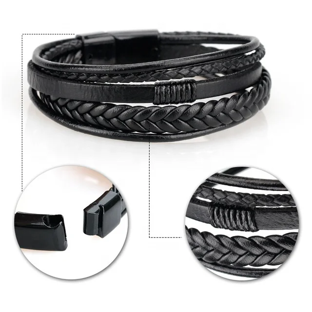 Amazon Hot Selling Wholesale Bracelets Man High Quality Weave Genuine Leather Bracelets Men
Amazon Hot Selling Wholesale Bracelets Man High Quality Weave Genuine Leather Bracelets Men
