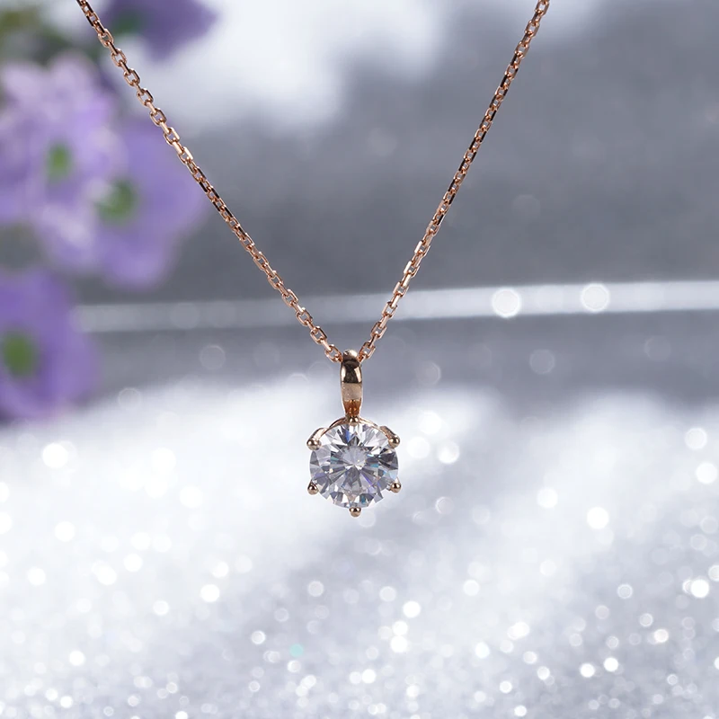 Starsgem 1.0ct 6.5mm Round Shape Diamond 18K solid Rose Gold Necklace Moissanite Pendant
Starsgem 1.0ct 6.5mm Round Shape Diamond 18K solid Rose Gold Necklace Moissanite Pendant