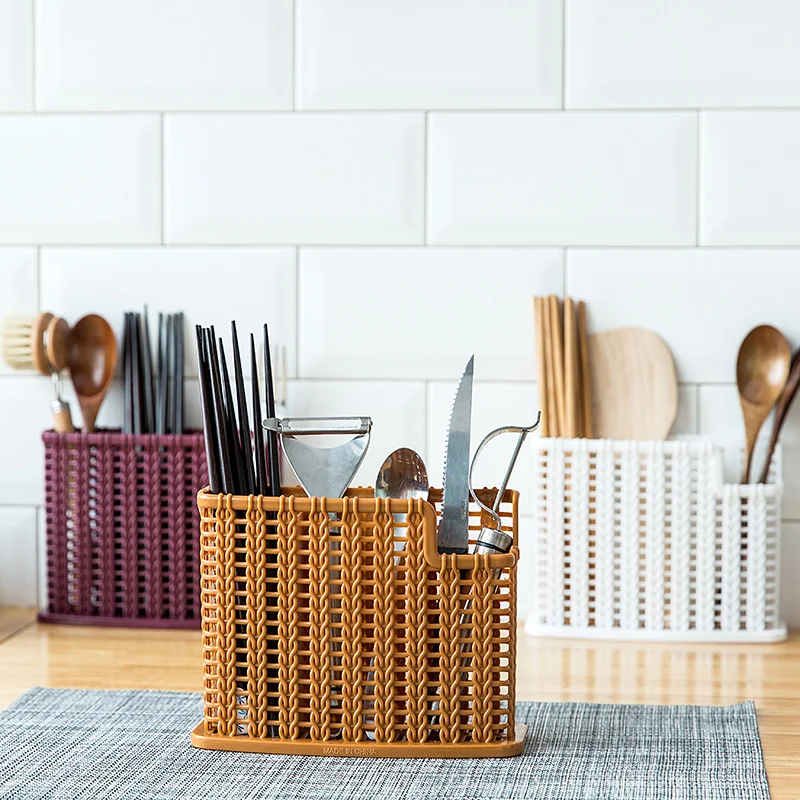 Rattan-woven Chopstick Cage Seamless Wall-mounted Drain Three-grid Chopstick Basket Household Storage ToolBasket Shelf, As photo
Rattan-woven Chopstick Cage Seamless Wall-mounted Drain Three-grid Chopstick Basket Household Storage ToolBasket Shelf, As photo