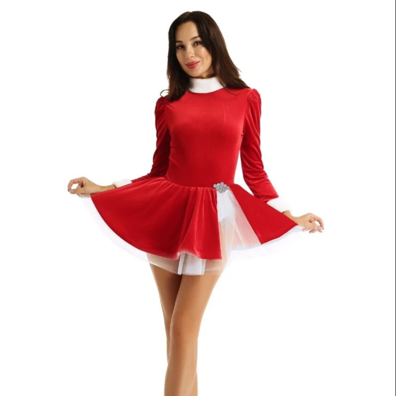 iEFiEL Women Figure Ice Skating Christmas Holiday Costume Long Sleeve with Rhinestones Leotard Dress
iEFiEL Women Figure Ice Skating Christmas Holiday Costume Long Sleeve with Rhinestones Leotard Dress