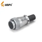 Weipu WS series zinc metal connector TQ male & female cannector plug with PVC sleeve for cable