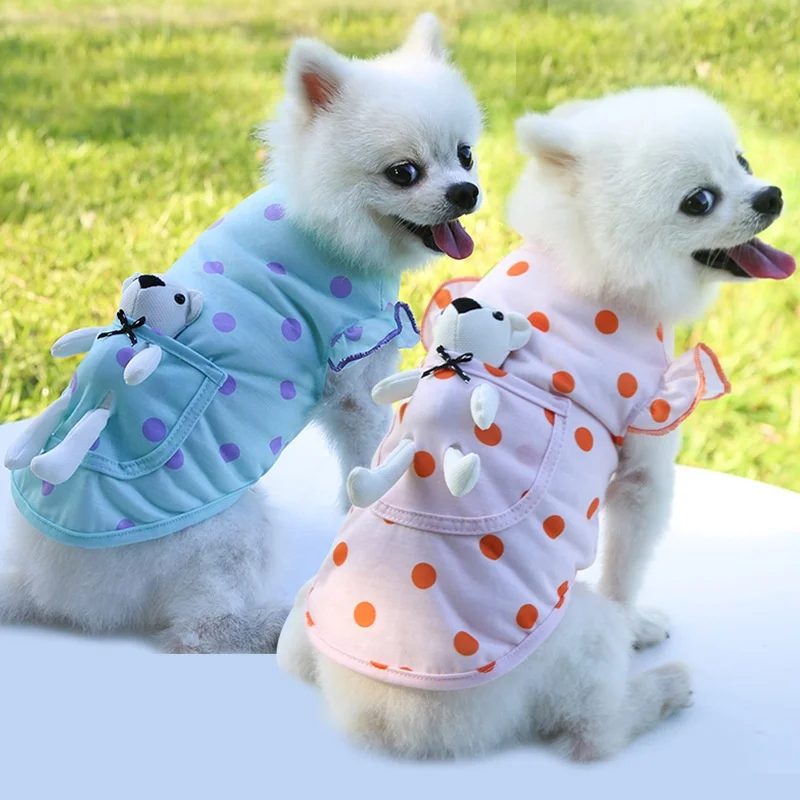 Hot Sell New Type Designer Logo Customized Thin Spring Summer Cute Pocket White Bear Polka Dot costume 2 Legs Dog Vest Clothes, Orange/green
Hot Sell New Type Designer Logo Customized Thin Spring Summer Cute Pocket White Bear Polka Dot costume 2 Legs Dog Vest Clothes, Orange/green